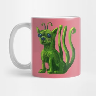 Green alien dog Mug